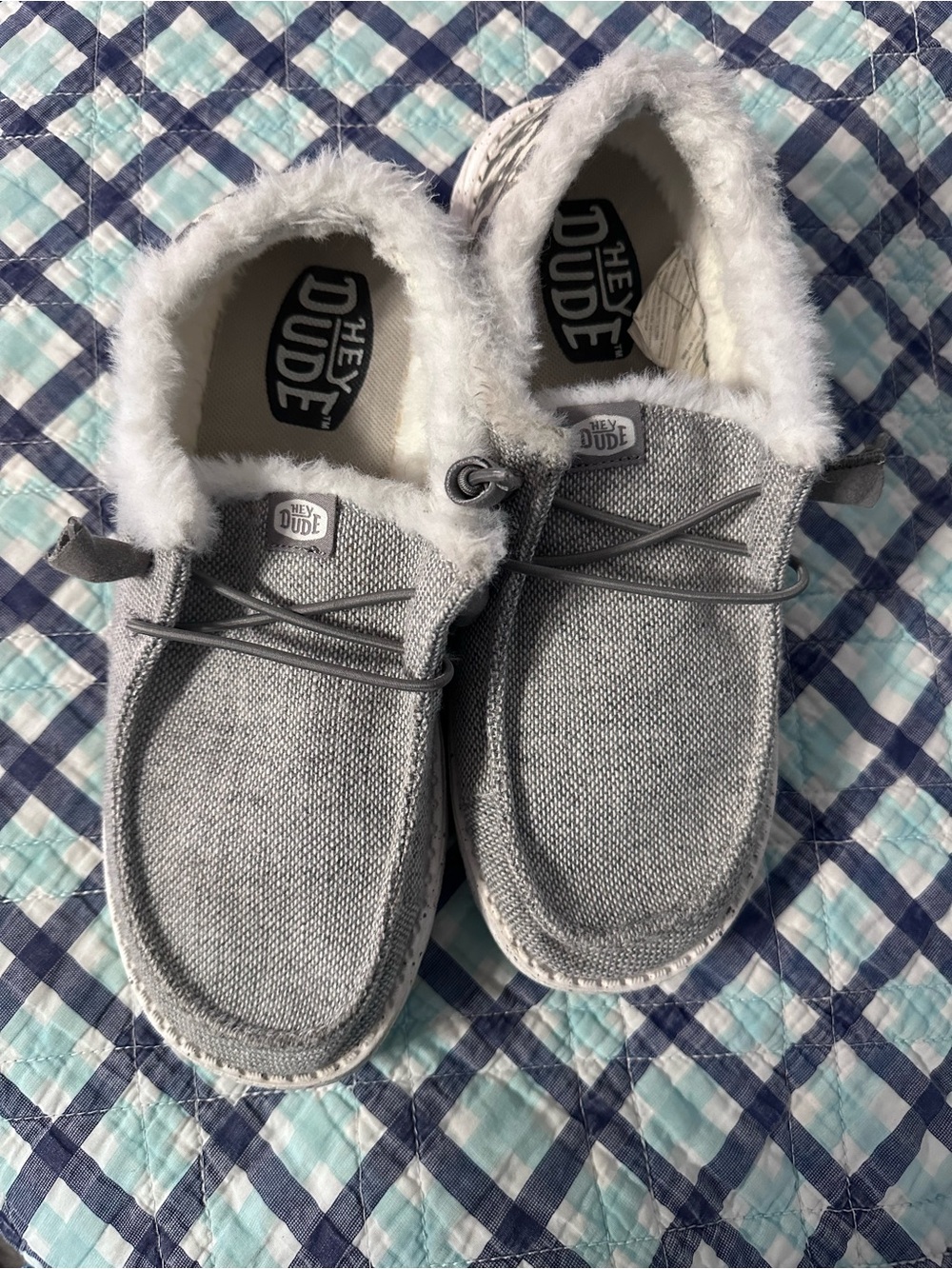Hey Dude Women’s Wendy Funk Wool Cozy Gray Casual Shoes Size 7